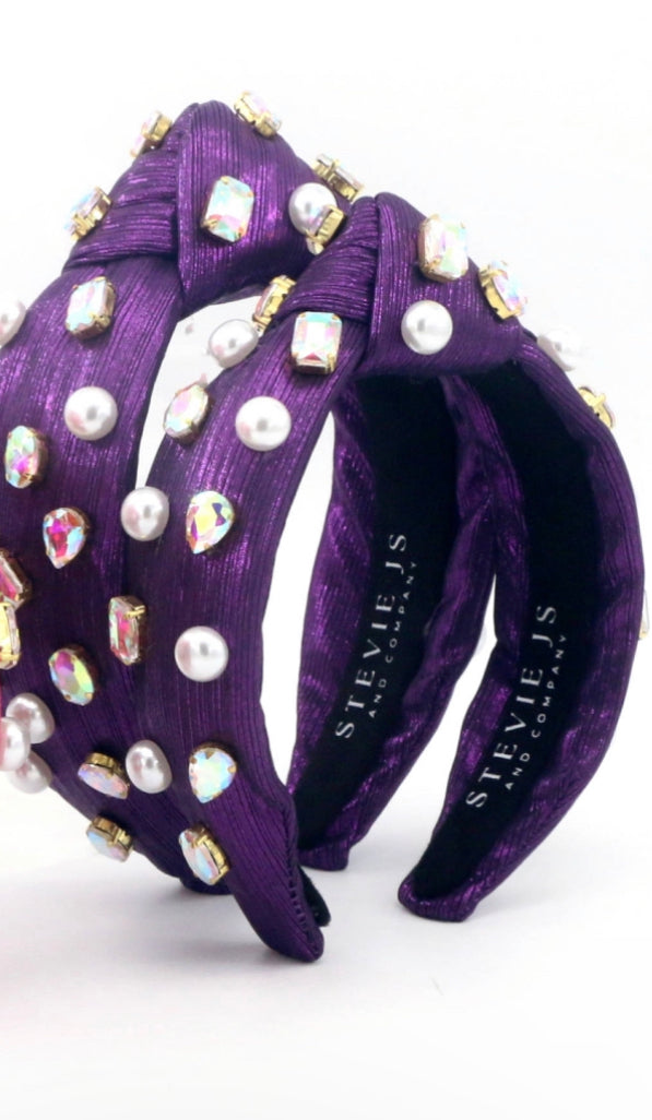 Metallic Purple Knotted Headband Stevie Js & Co