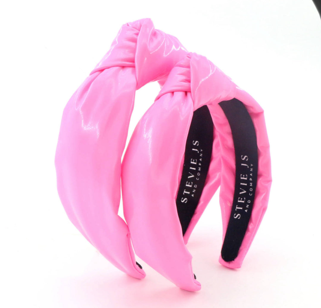 Patent Pink Knotted Headband Stevie Js & Co