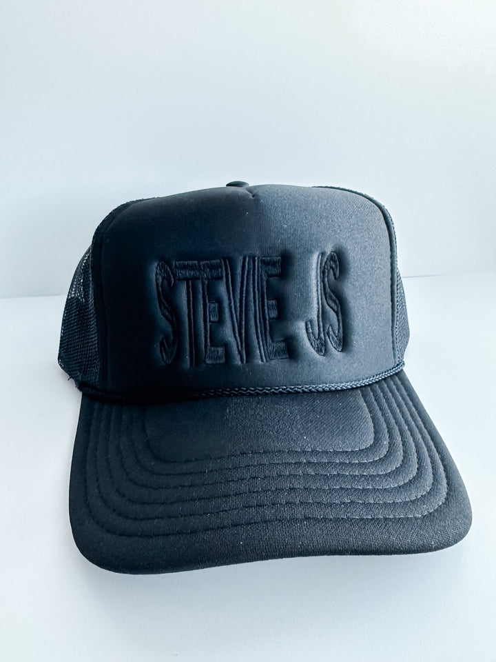Stevie Js Black on Black Mesh Trucker Hat  Stevie Js & Co