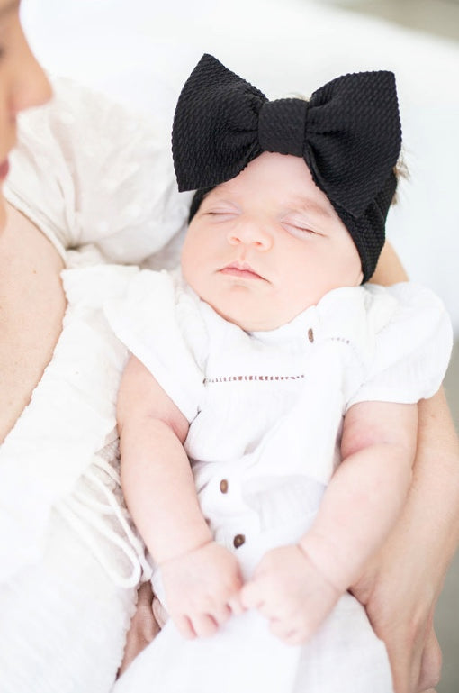 black "chandler" newborn headwrap Newborn Stevie J's Newborn