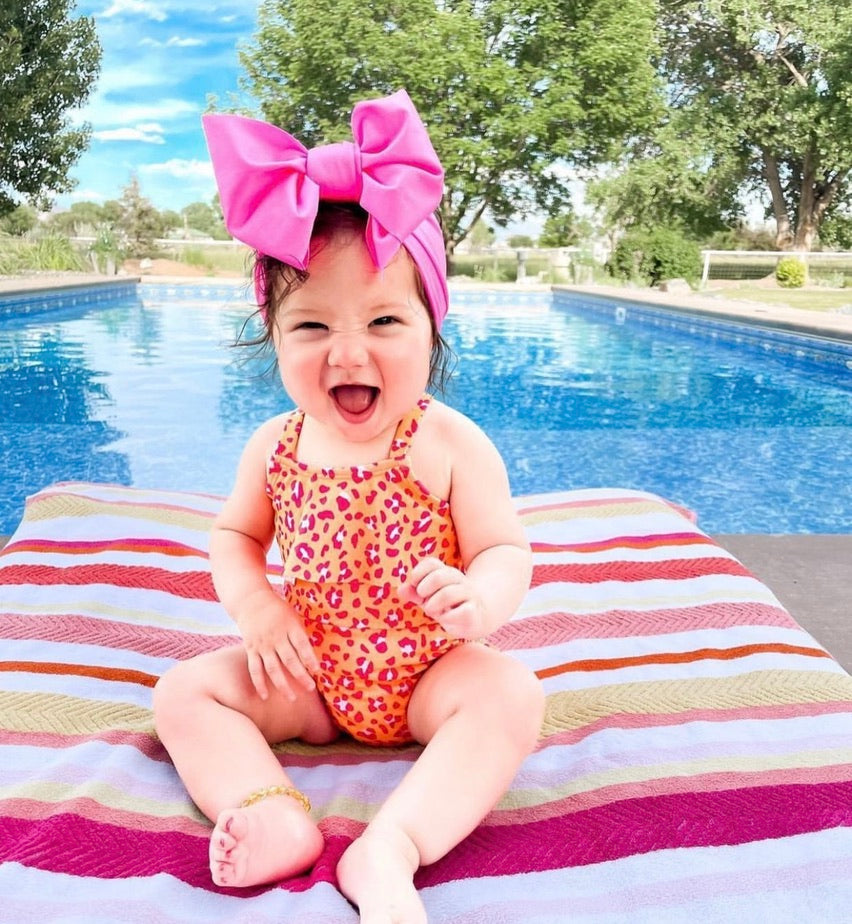 "girls just wanna have fun" pink swim collection headwrap Stevie Js & Co