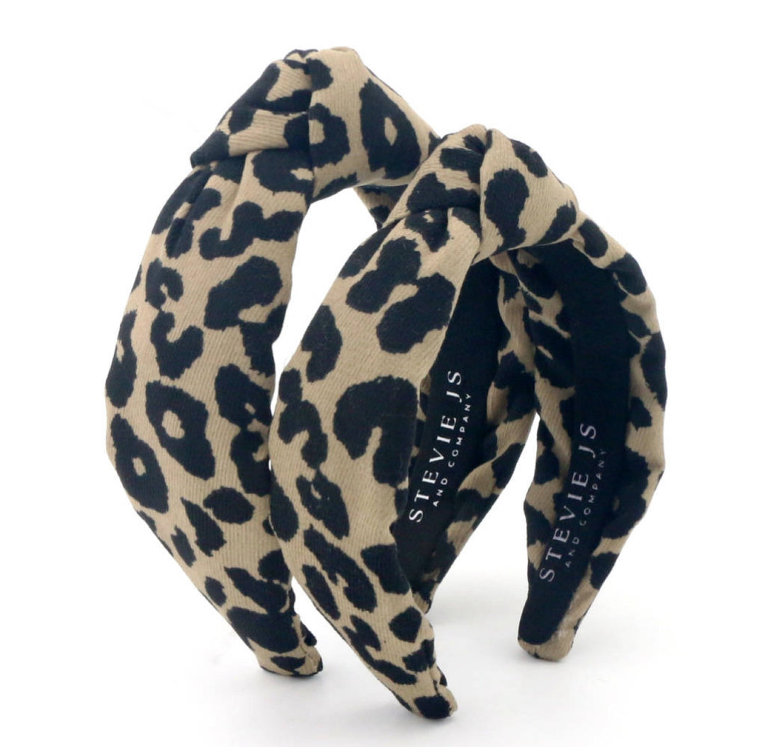 Leopard Knotted Headband Stevie Js & Co