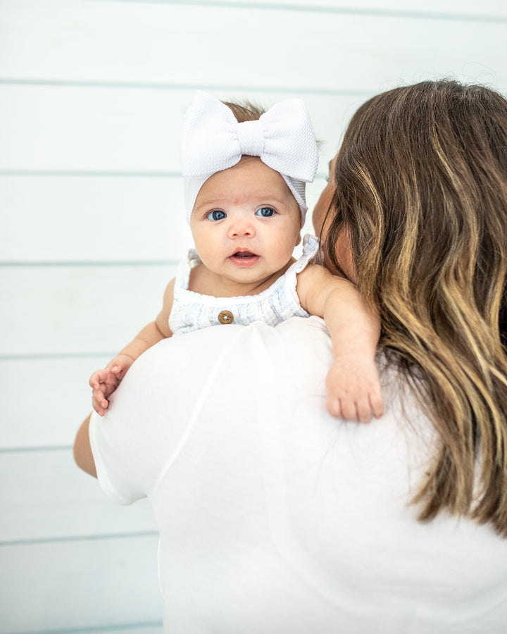 white "chandler" newborn headwrap Newborn Stevie J's