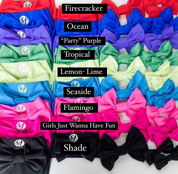 "party" purple swim bow  StevieJs