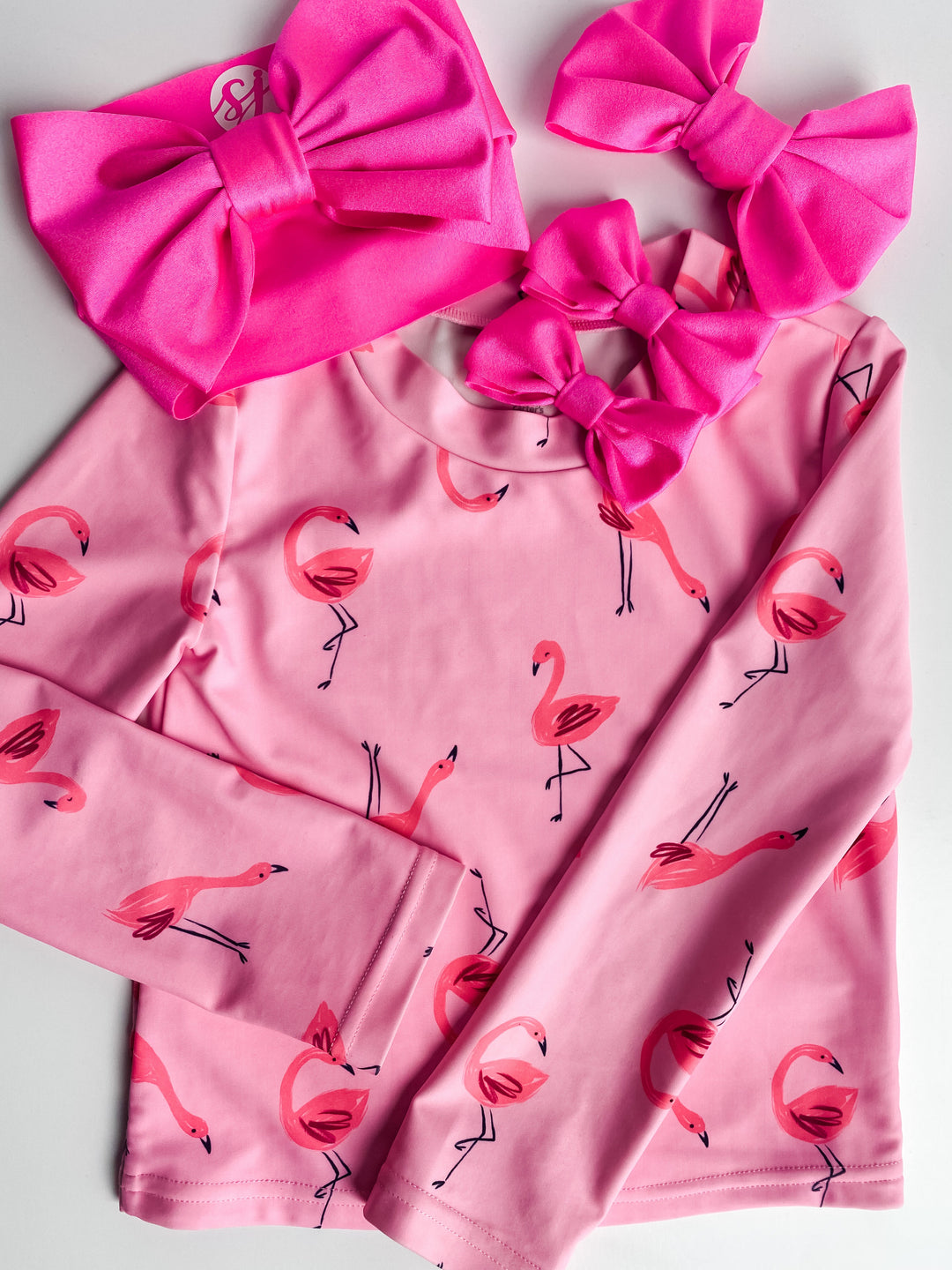 "flamingo" pink swim collection  Stevie Js & Co