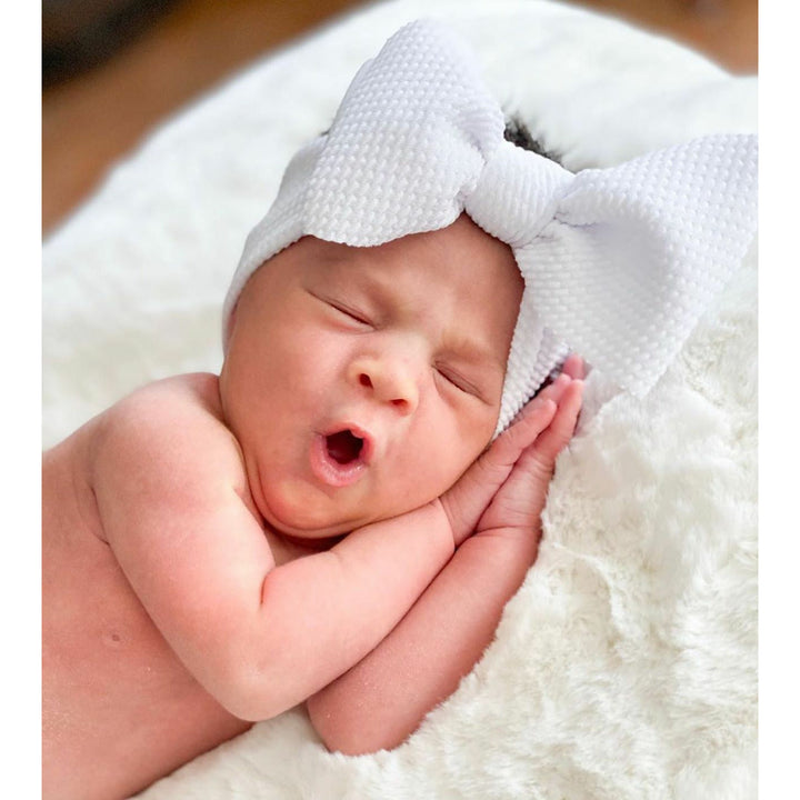 white "chandler" newborn headwrap Newborn Stevie J's
