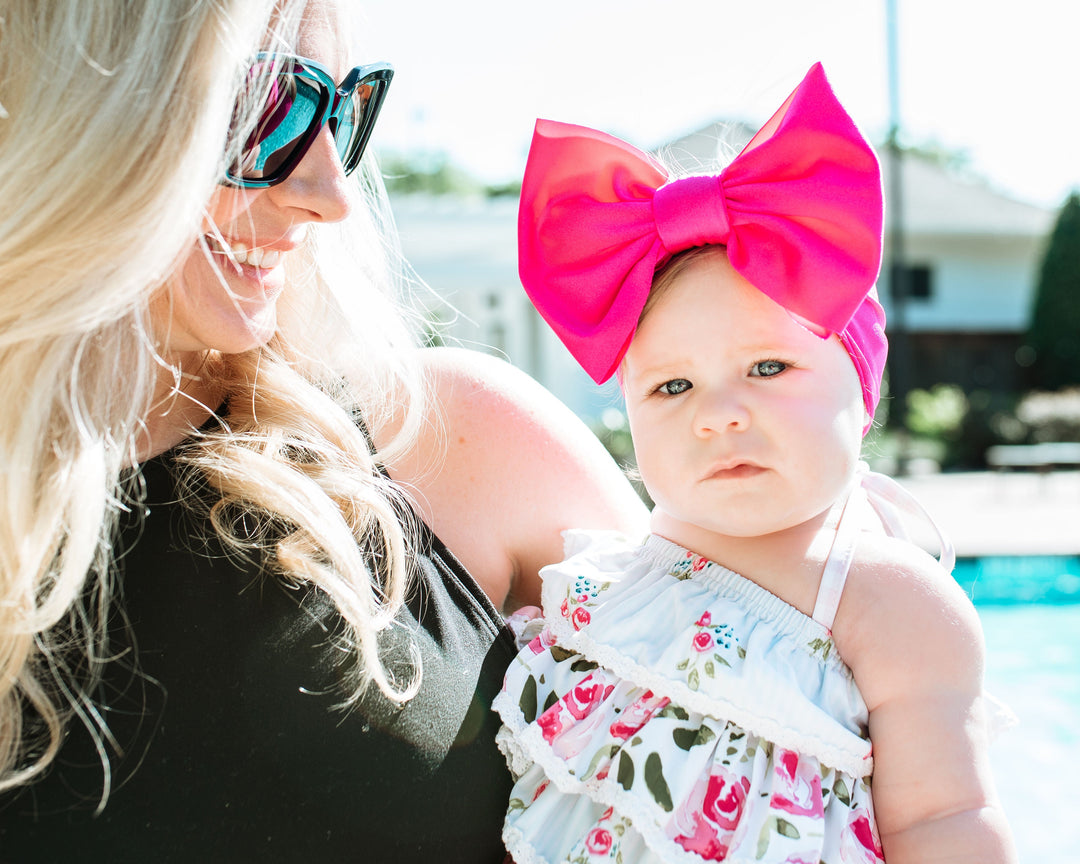 "girls just wanna have fun" pink swim collection headwrap Stevie Js & Co