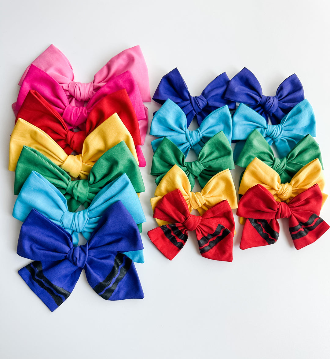 Hand Painted Crayon Bows regular clip Stevie Js & Co