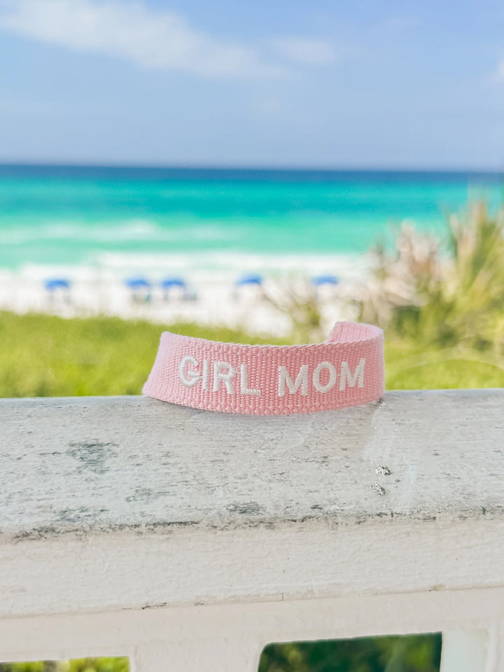 Girl Mom Embroidered Bracelet  Stevie Js & Co
