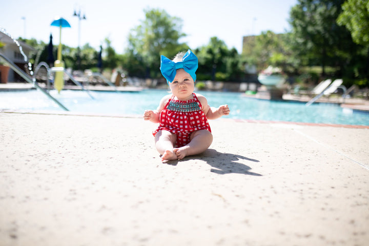"seaside" blue swim bow  StevieJs