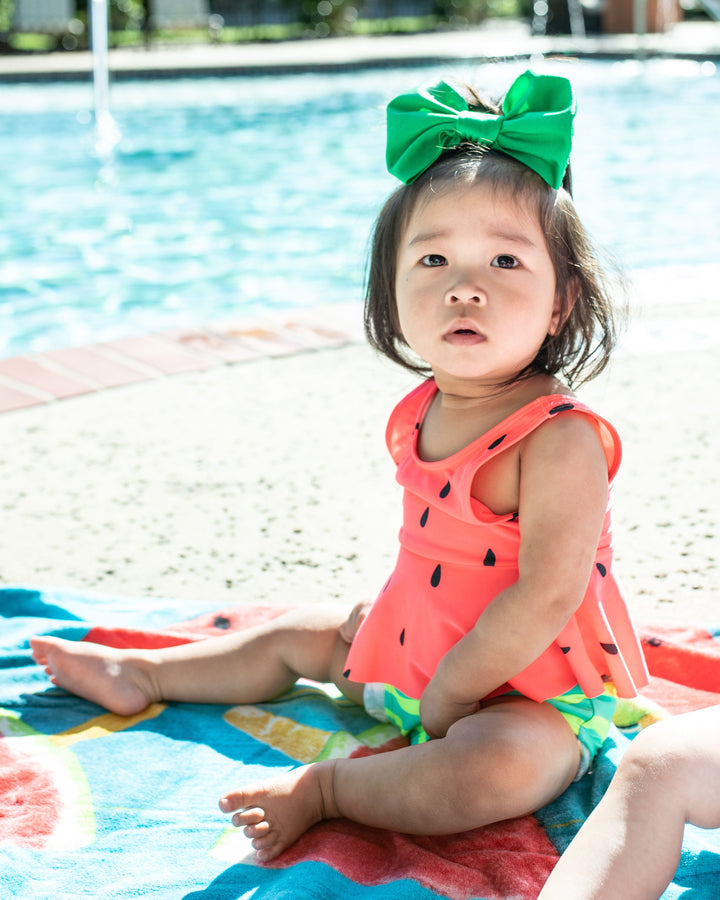 "tropical" green swim bow  StevieJs