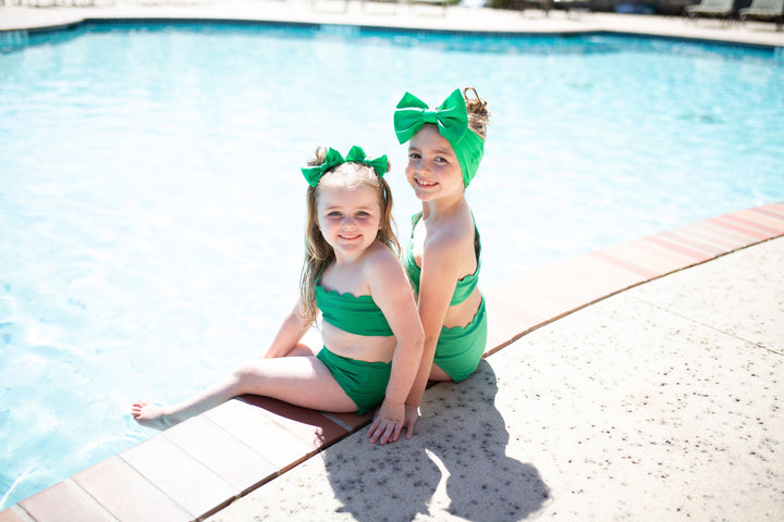 "tropical" green swim bow  StevieJs