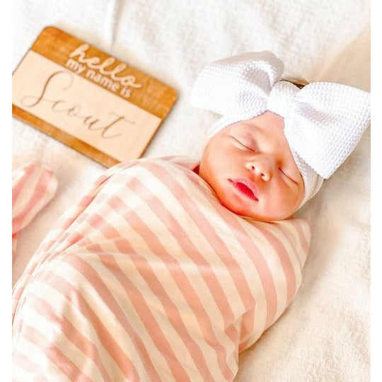 white "chandler" newborn headwrap Newborn Stevie J's   