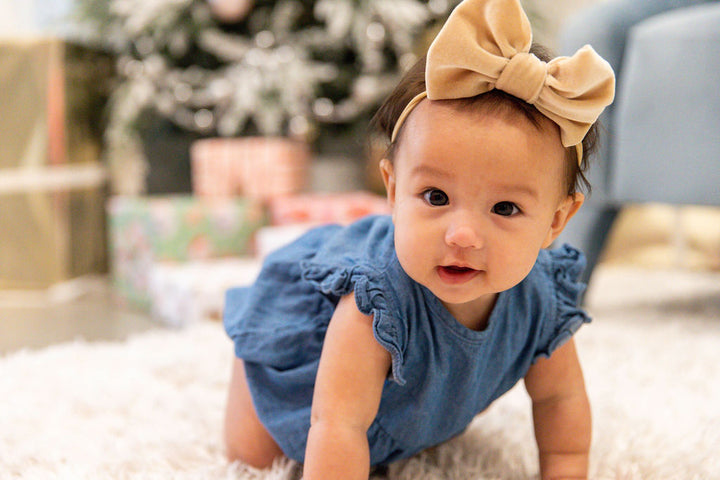 Champagne Velvet  StevieJs Medium Bow on Nylon