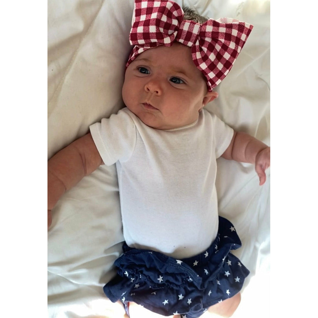 red gingham "julia" newborn headwrap Newborn Stevie J's