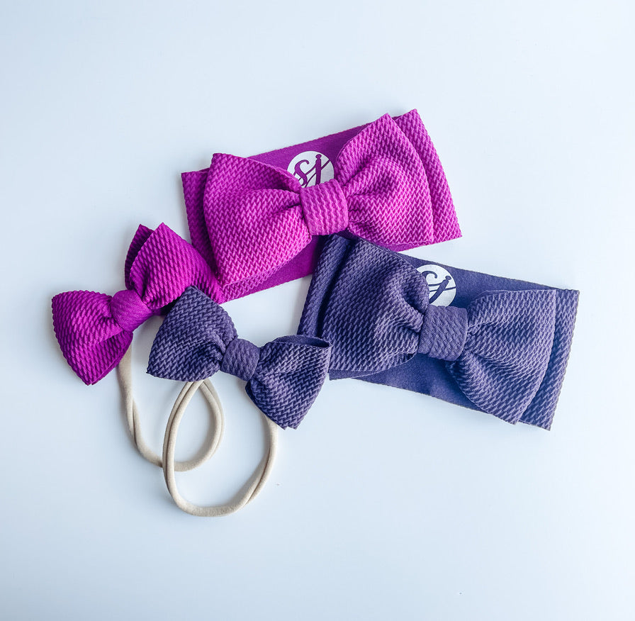 Newborn & Mini Bow On Nylon Bundle: Berry & Plum "Chandler" mixed bundle StevieJs