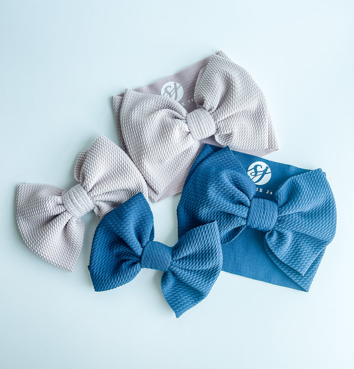 Original Headwrap & Regular Bow Bundle: Powder Pink & Cornflower "Chandler" mixed bundle  StevieJs
