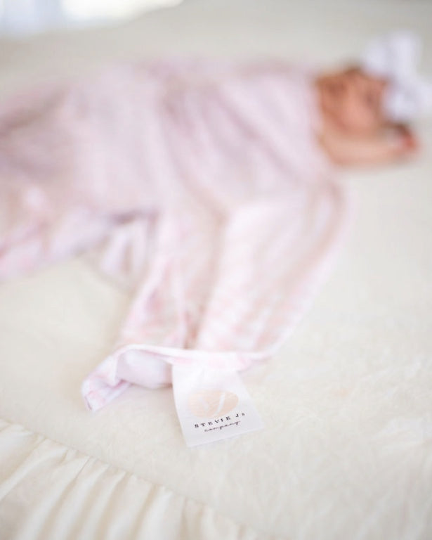 "Pink Gingham" Bamboo Swaddle  StevieJs