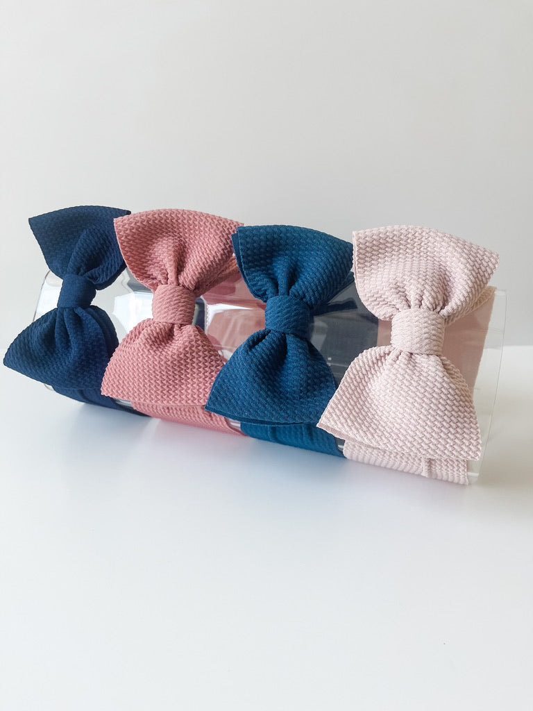 Navy, Rosie Posie, Cornflower, & Powder Pink “Chandler” NEWBORN Bundle (4) StevieJs