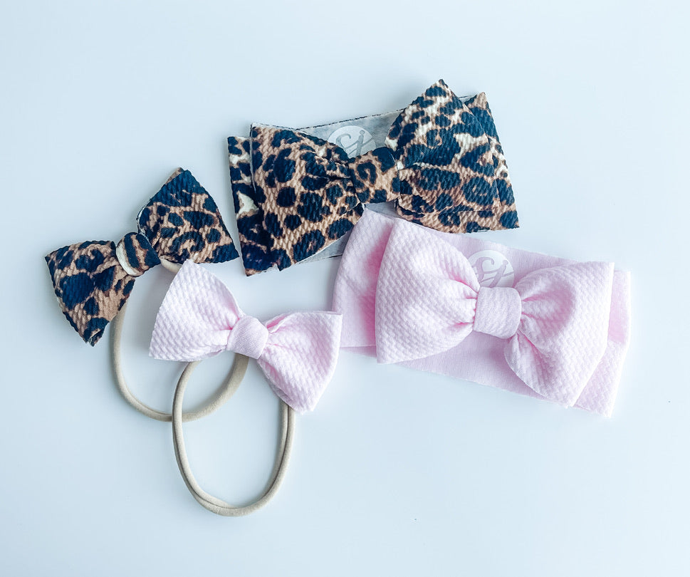 Newborn & Mini Bow On Nylon Bundle: Leopard & Peony "Chandler" mixed bundle StevieJs