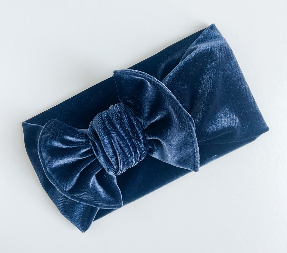 Navy Velvet Butter Knot Headwrap StevieJs