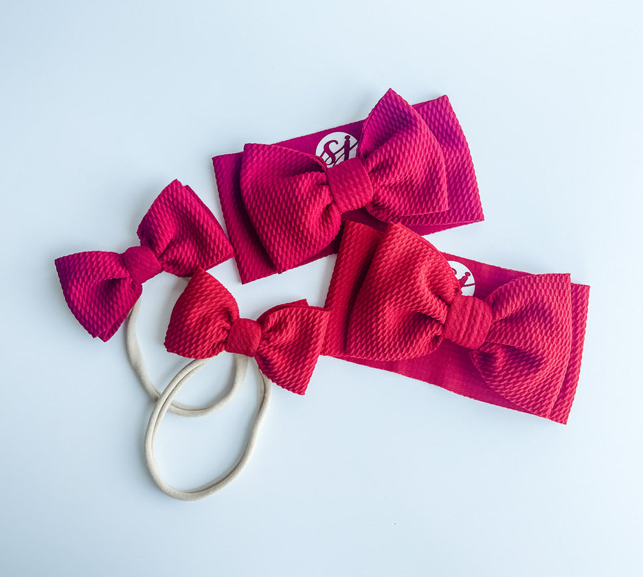 Newborn & Mini Bow On Nylon Bundle: Deep Red & Apple Red "Chandler" mixed bundle StevieJs