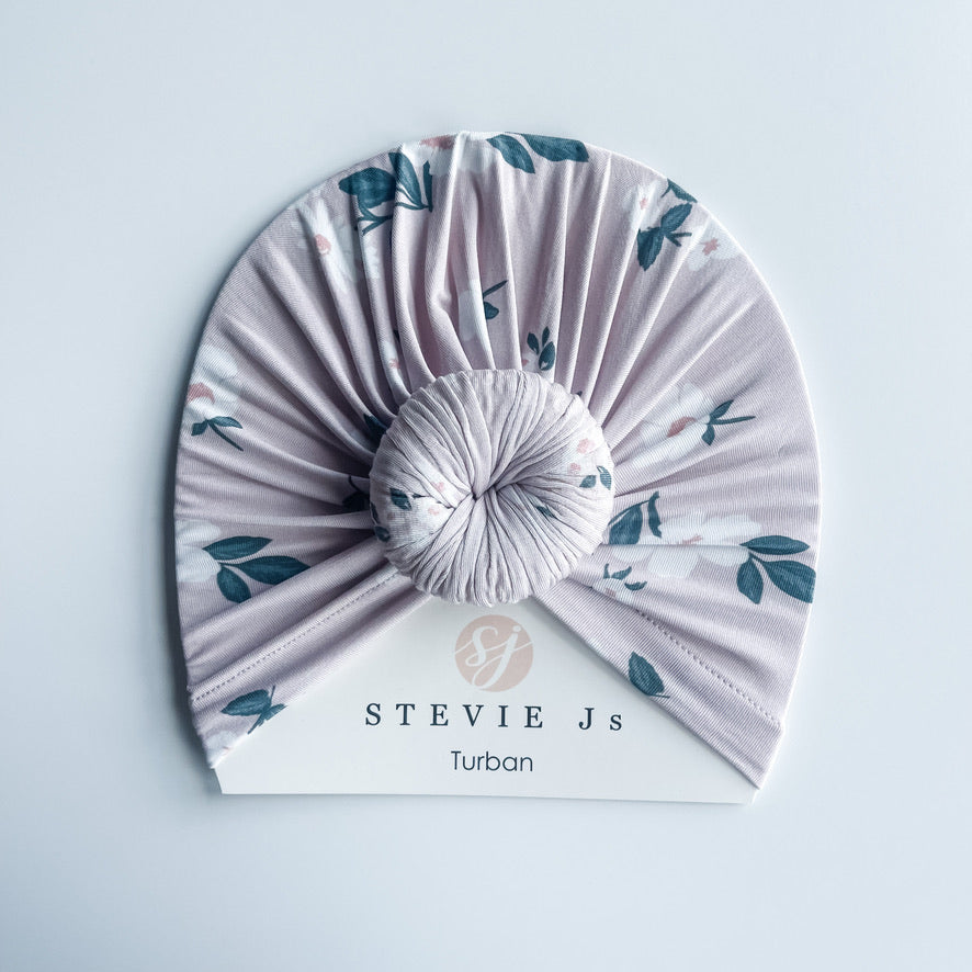 Dusty Rose Floral Bamboo Turban StevieJs