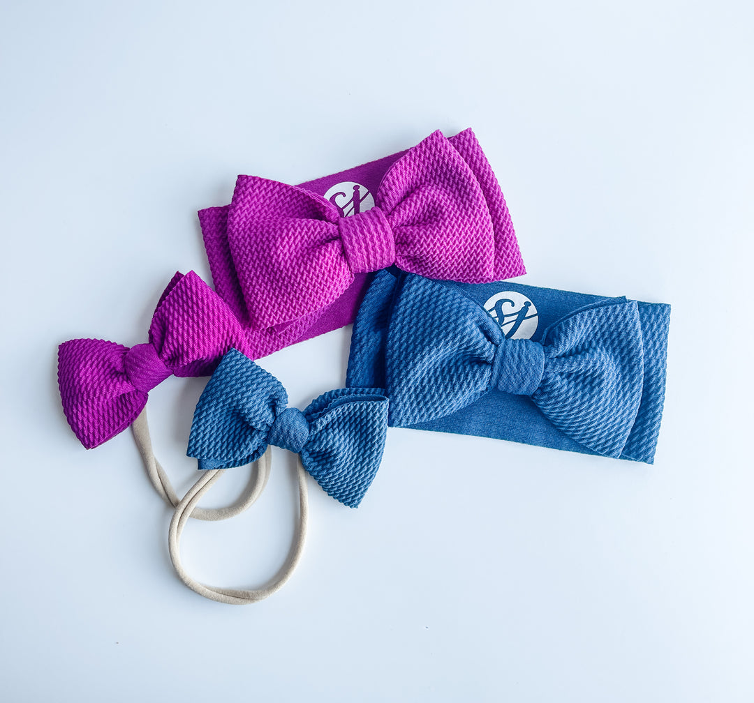 Newborn & Mini Bow On Nylon Bundle: Berry & Cornflower "Chandler" mixed bundle StevieJs