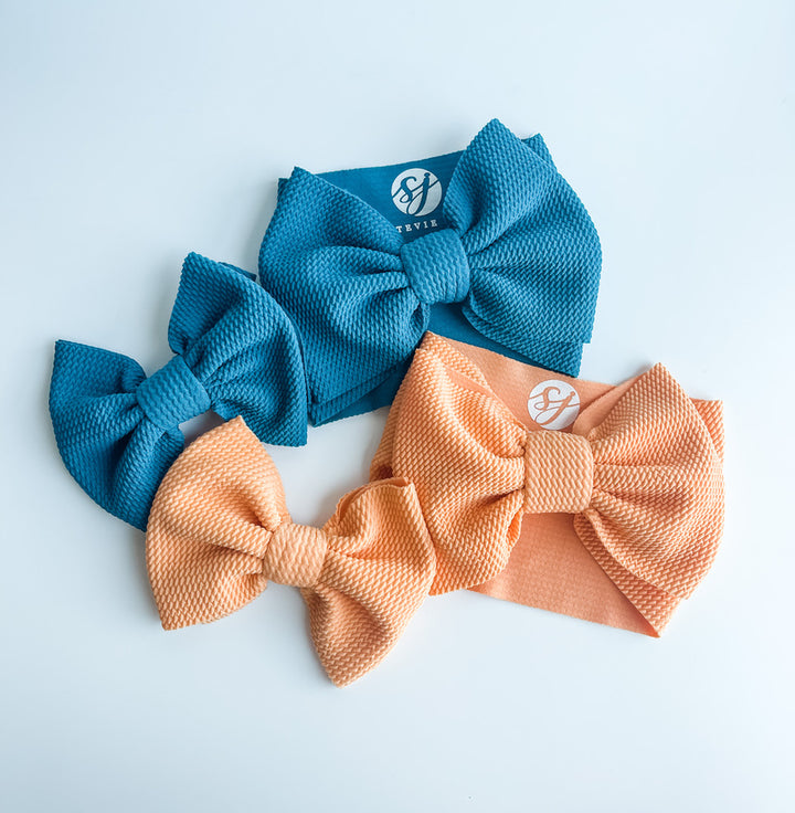 Copy of Original Headwrap & Regular Bow Bundle: Teal & Orange Marmalade "Chandler" mixed bundle  StevieJs