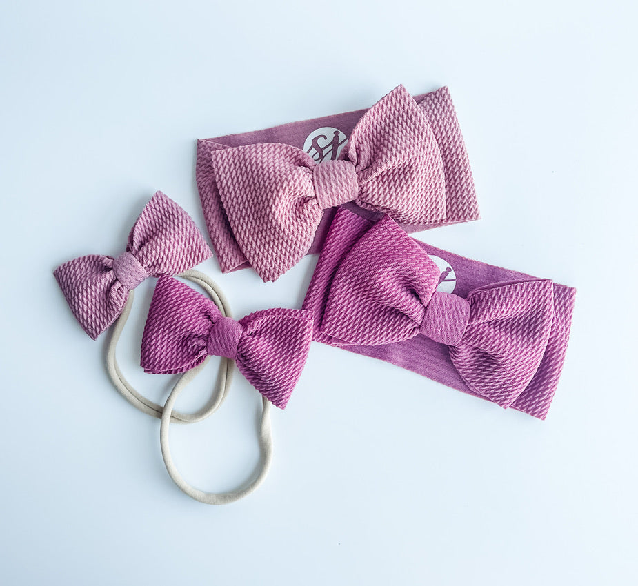 Newborn & Tiny Bow On Nylon Bundle: Rosie Posie & Dark Rose "Chandler" mixed bundle StevieJs