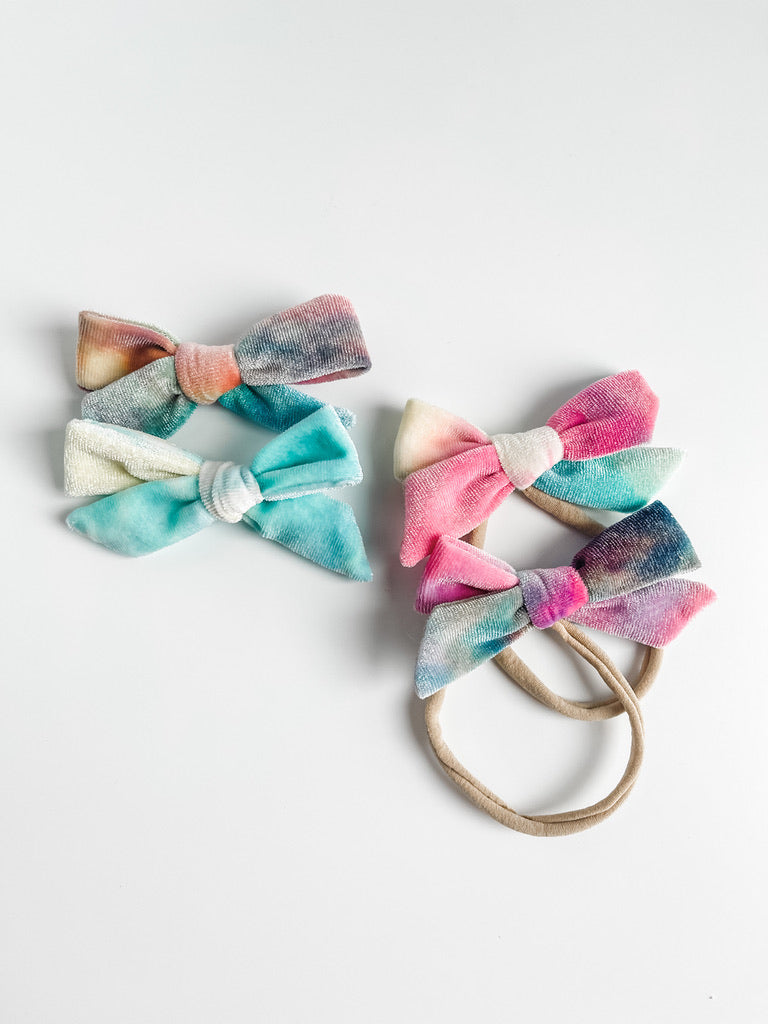 watercolor "vibrant dainty velvet" bow StevieJs