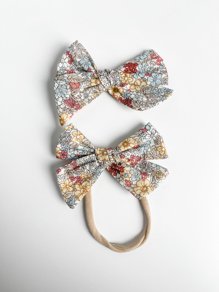 white floral printed "liberty" bow StevieJs