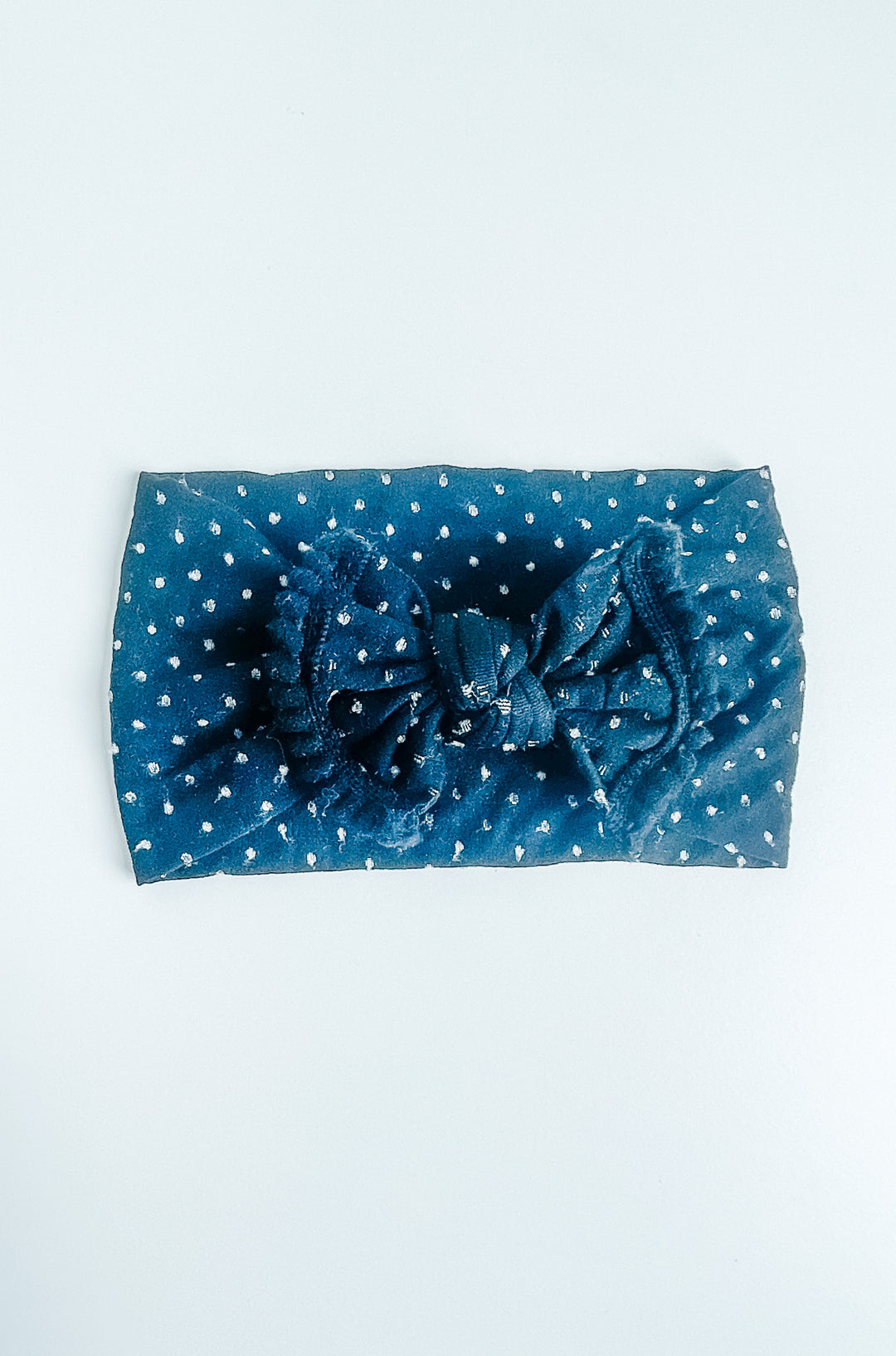 swiss dot "pom pom" black nylon knot StevieJs