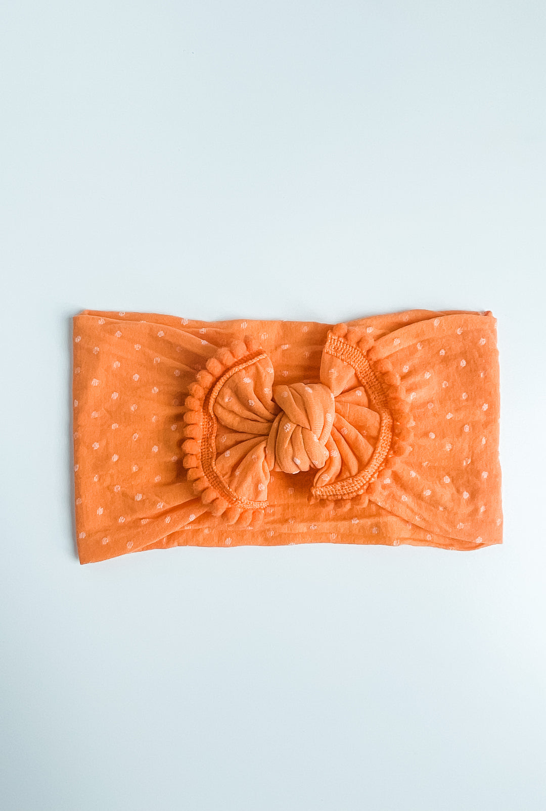 swiss dot "pom pom" orange nylon knot StevieJs