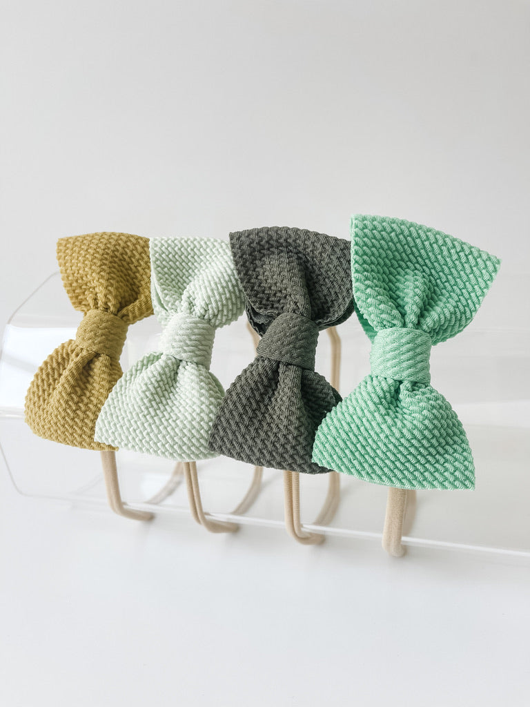 Mini Bow on Nylon BUNDLE: Medallion, Melon, Army Green, Cactus "Chandler" (4) StevieJs