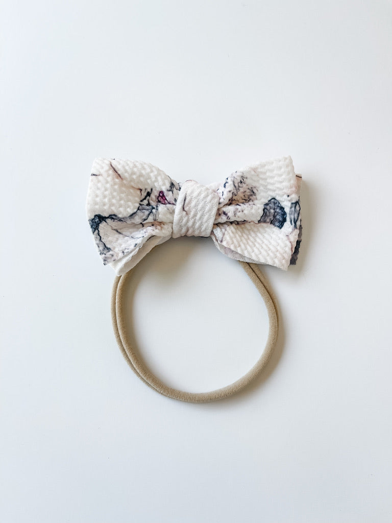 white floral "chandler" mini bow on nylon StevieJs