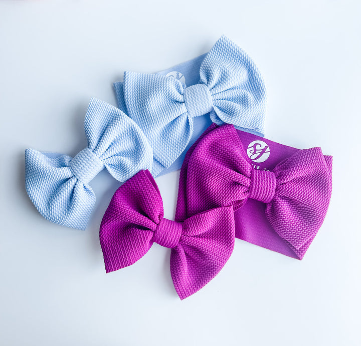 Original Headwrap & Regular Bow Bundle: Baby Blue & Berry "Chandler" mixed bundle  StevieJs