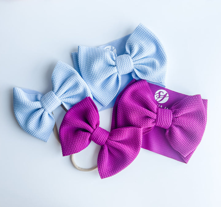 Original Headwrap & Regular Bow Bundle: Baby Blue & Berry "Chandler" mixed bundle  StevieJs
