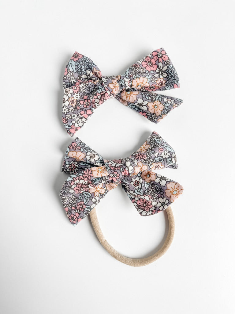 lavender floral printed "liberty" bow StevieJs