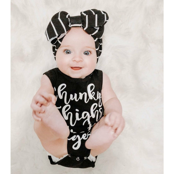 black & white stripe "julia" newborn headwrap Newborn Stevie J's
