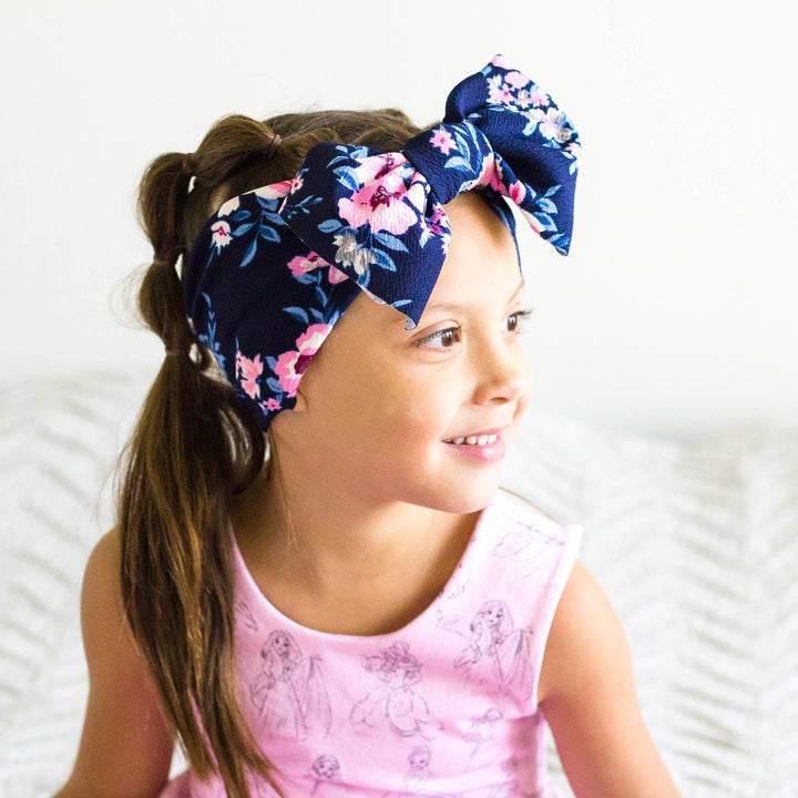 blue floral “julia” headwrap Stretch Wrap Stevie J's
