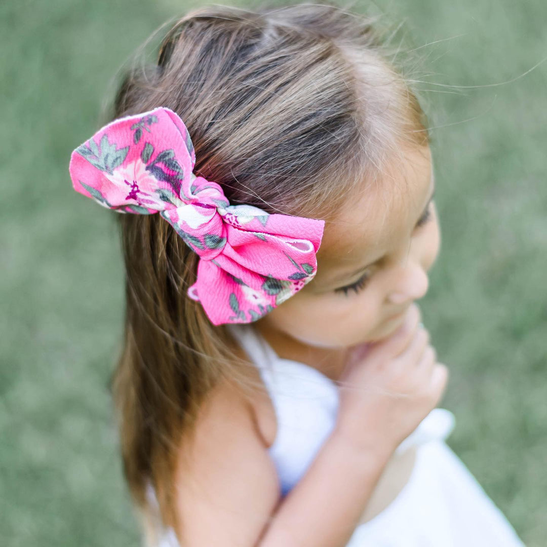 bright pink floral "julia" clip regular clip Stevie J's