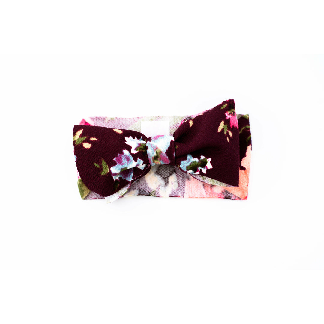 burgundy floral "julia" newborn headwrap  StevieJs