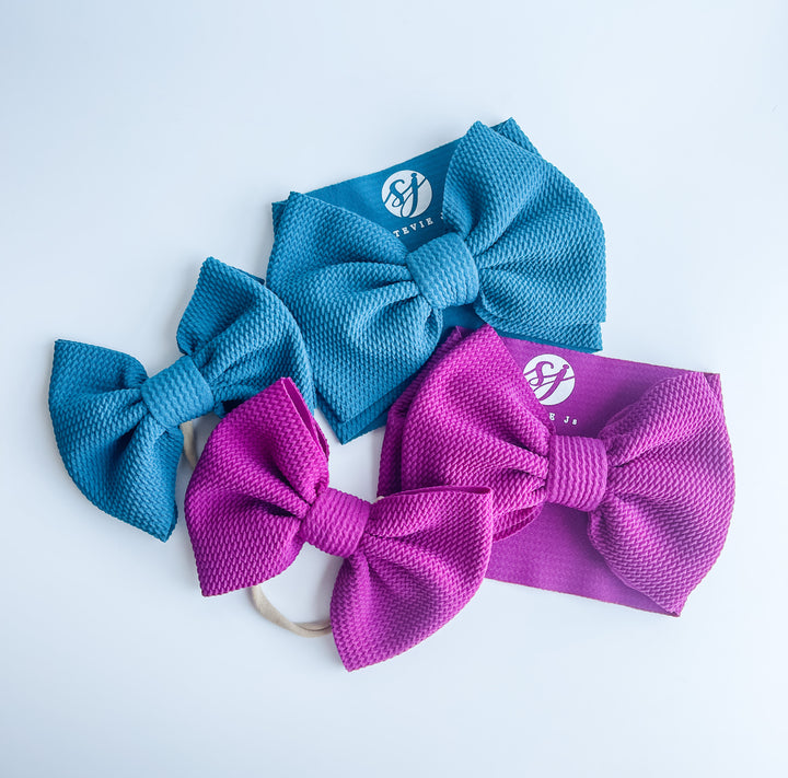 Original Headwrap & Regular Bow Bundle: Teal & Berry "Chandler" mixed bundle  StevieJs