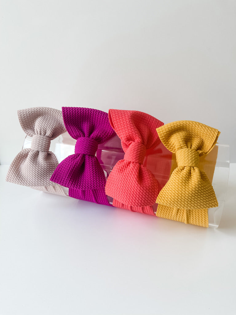 Powder Pink, Berry, Coral, & Mustard “Chandler” NEWBORN Bundle (4) StevieJs