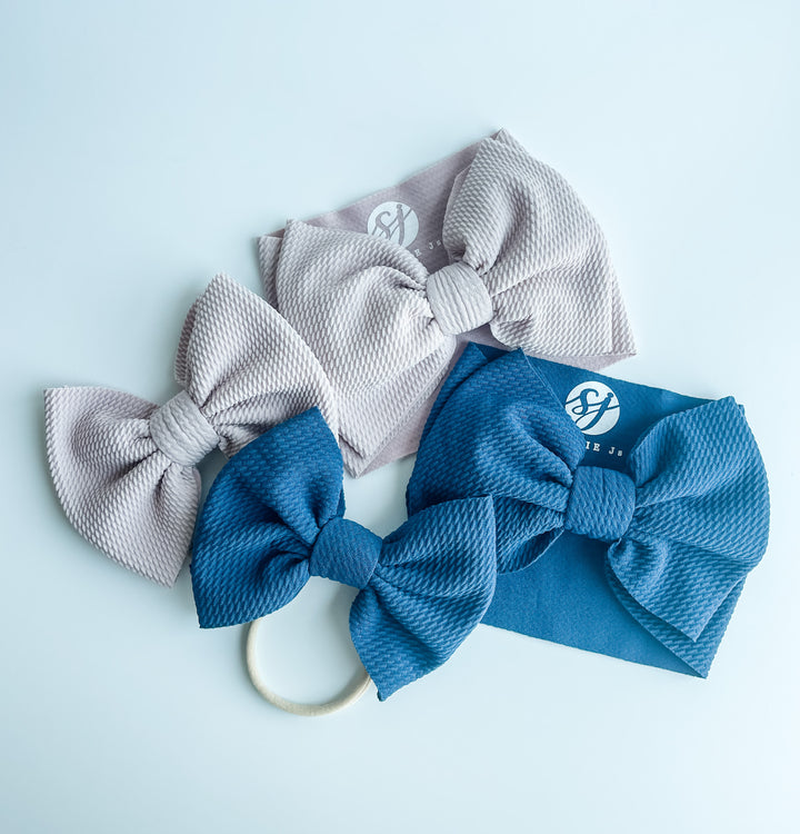 Original Headwrap & Regular Bow Bundle: Powder Pink & Cornflower "Chandler" mixed bundle  StevieJs