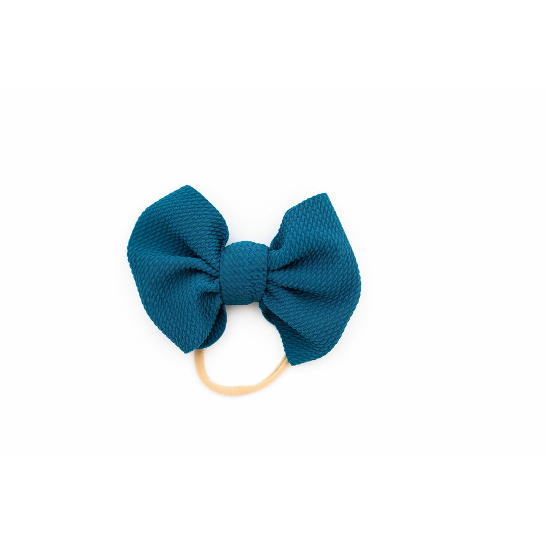 teal "chandler" bow on nylon bow on nylon Stevie J's & Co.