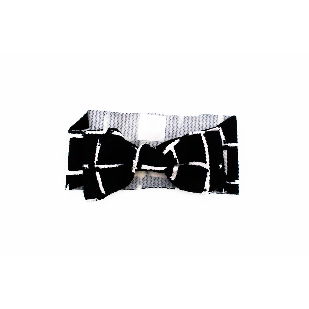 black with white lines "chandler" newborn headwrap Newborn Stevie J's