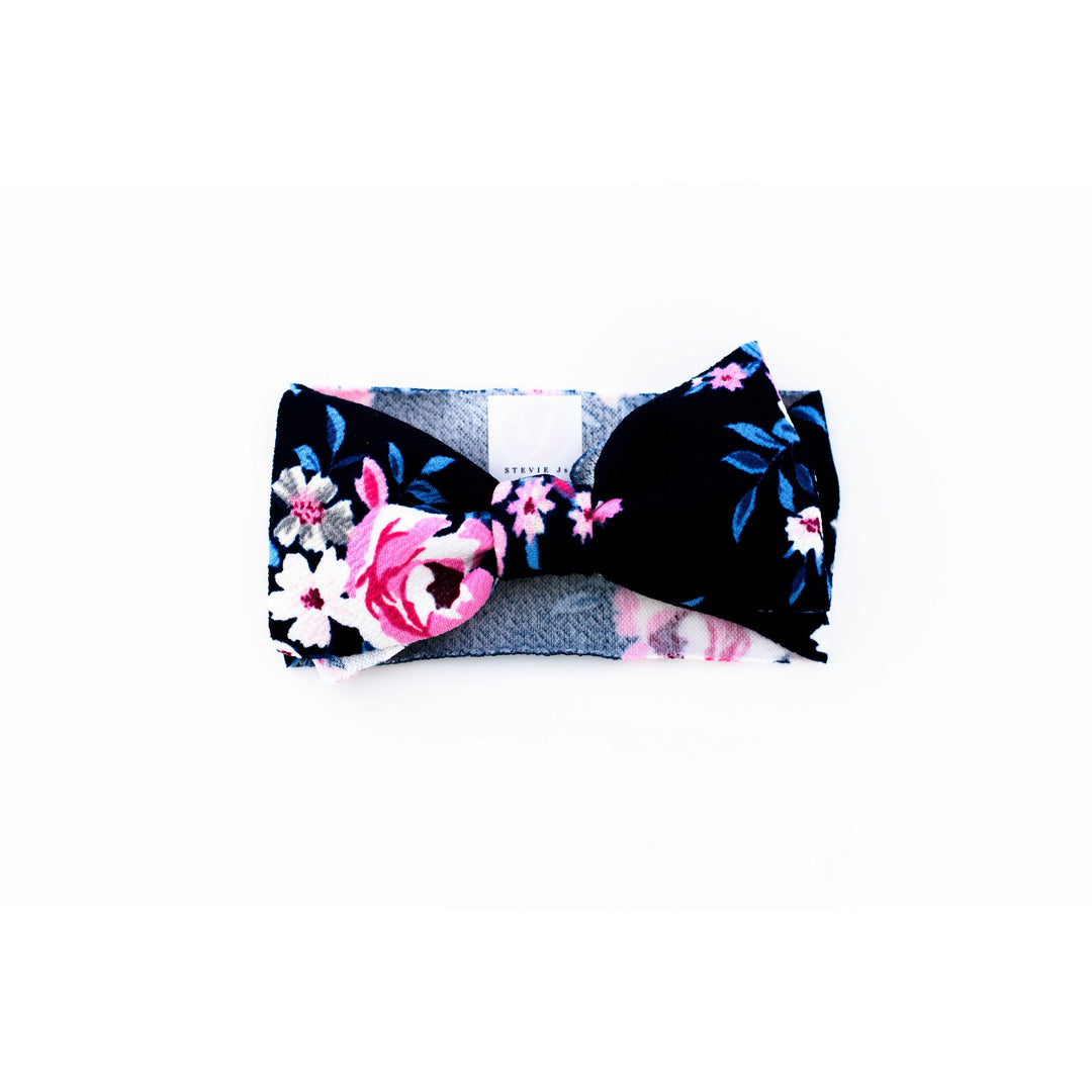 blue floral "julia" newborn headwrap Newborn Stevie J's