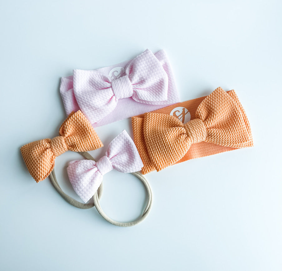 Newborn & Mini Bow On Nylon Bundle: Peony & Orange Marmalade "Chandler" mixed bundle StevieJs